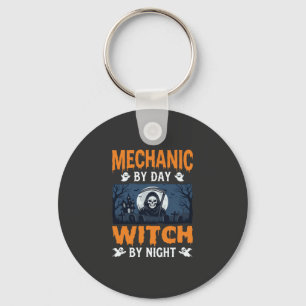 Halloween Mechanic by Day Witch by Night Key Ring