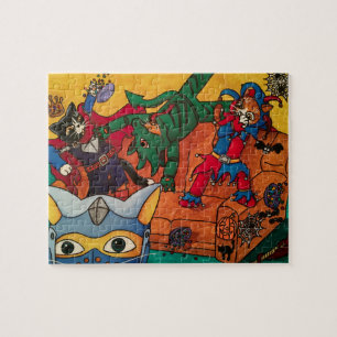 Halloween Mediaeval Knight Costume Cats Jigsaw Puzzle