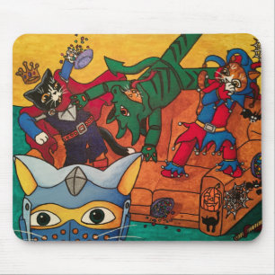 Halloween Mediaeval Knight Costume Cats Mouse Pad