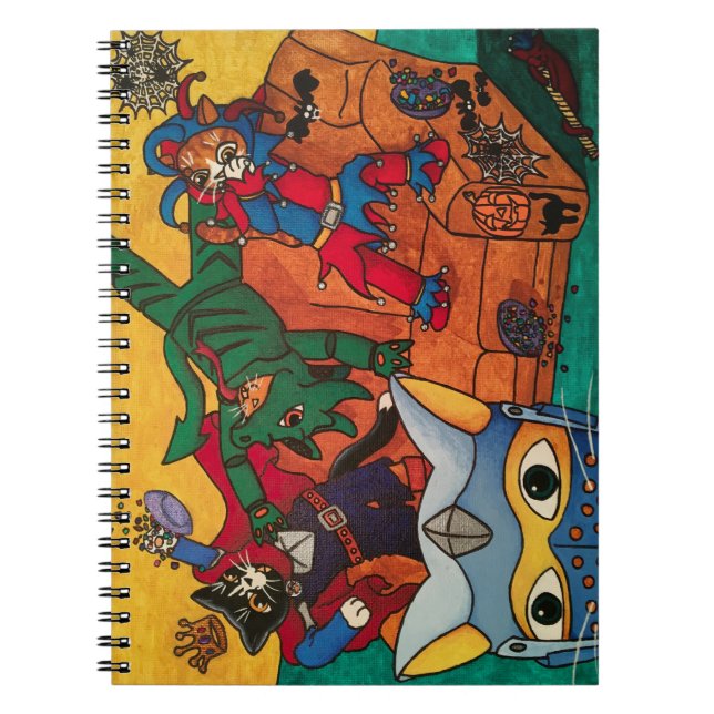 Halloween Mediaeval Knight Costume Cats Notebook (Front)