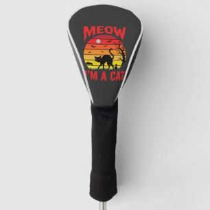 Halloween Meow Im a Cat Retro Sunset Golf Head Cover