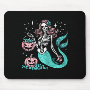 Halloween Mermaid Funny Skeleton Mouse Pad
