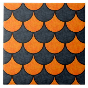 Halloween Mermaid Scales Pattern Ceramic Tile