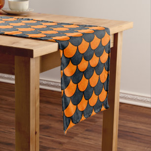 Halloween Mermaid Scales Pattern Medium Table Runner