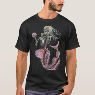 Halloween Mermaid Skeleton Sugar Skull T-Shirt