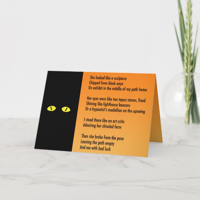 Halloween Metaphor Poem Card - Black Cat (Front)
