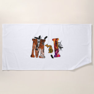 Halloween Michigan Beach Towel