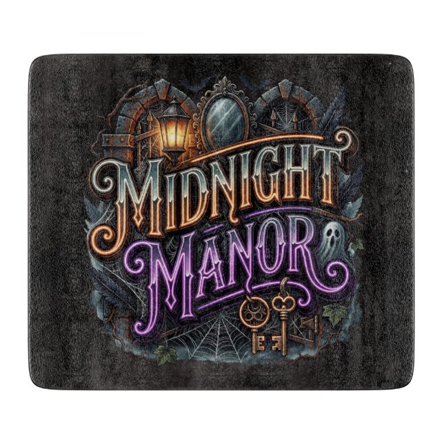Halloween Midnight Manor Haunted House  Cutting Board (Front)