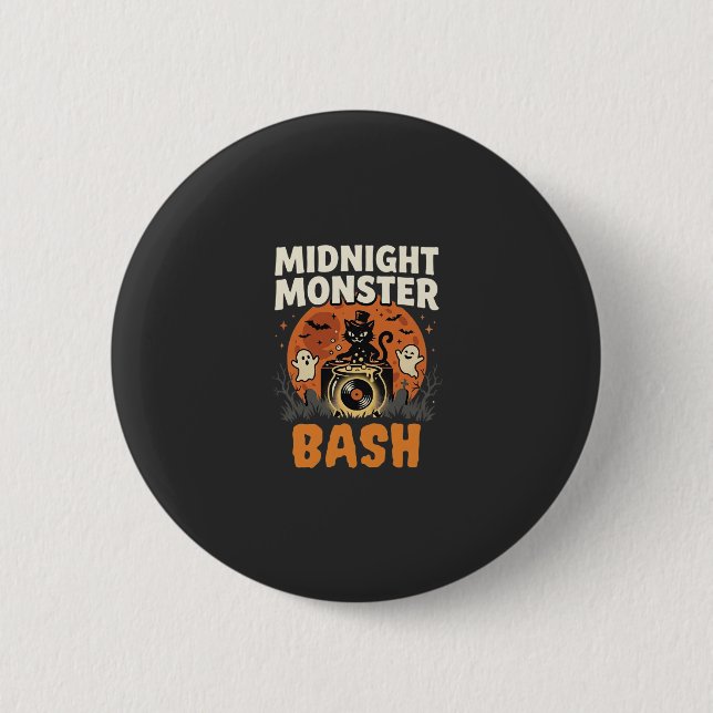 Halloween Midnight Monster Bash 6 Cm Round Badge (Front)