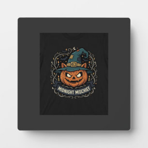 Halloween Midnight Pumpkin Mischief Plaque