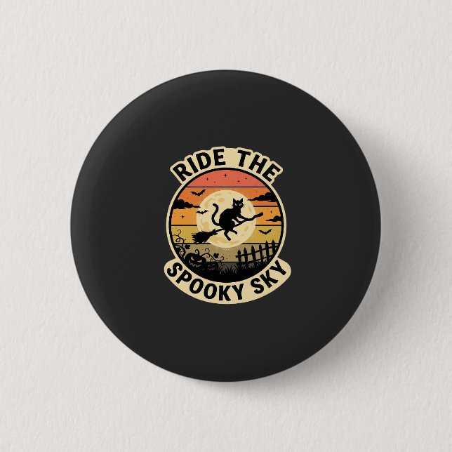 Halloween Midnight Witch Sunset 6 Cm Round Badge (Front)