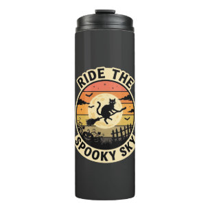 Halloween Midnight Witch Sunset Thermal Tumbler