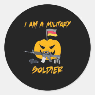 Halloween Military Soldier Classic Round Sticker