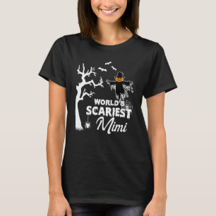 Halloween Mimi Worlds Scariest Creepy Pumpkin Fall T-Shirt
