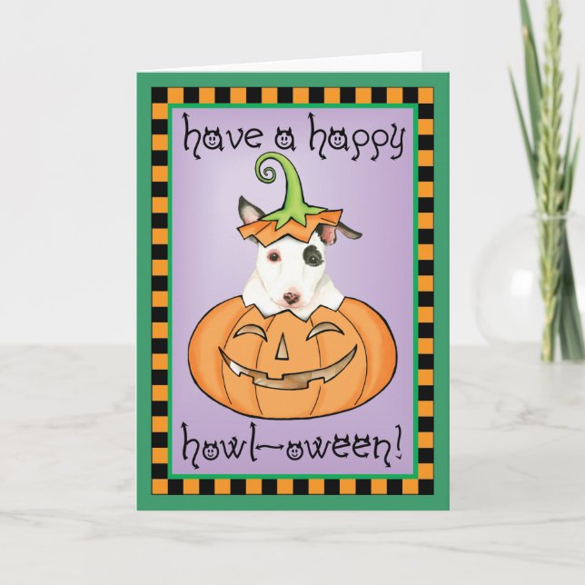Halloween Mini Bull Terrier Card (Front)