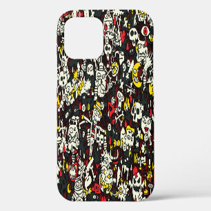 Halloween Mini Doodle Vintage Pattern iPhone 12 Case