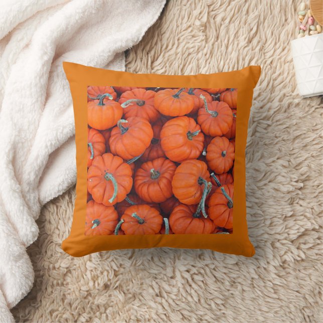 Halloween Mini Pumpkin Fall Autumn Pattern Photo Cushion (Blanket)