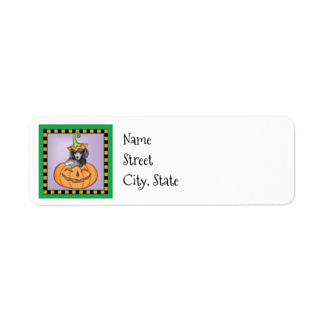 Halloween Miniature Poodle Label Return Address Label (Front)