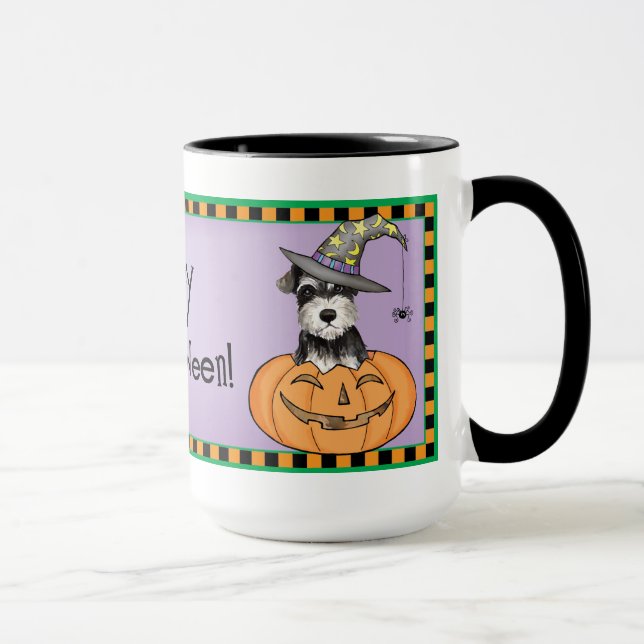 Halloween Miniature Schnauzer Mug (Right)