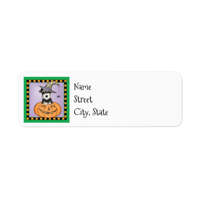 Halloween Miniature Schnauzer Return Address Label (Front)