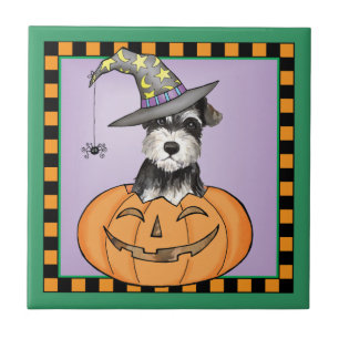 Halloween Miniature Schnauzer Tile