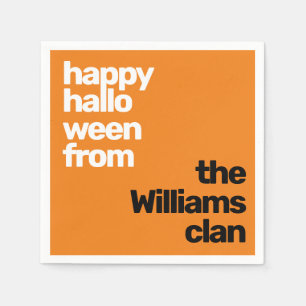 Halloween minimal simple modern party paper orange napkin