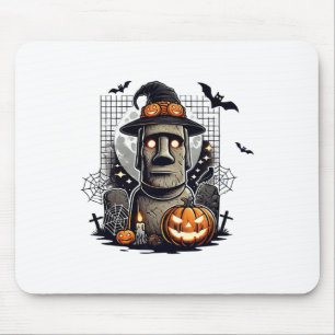 Halloween Moai Statue Ancient Culture Mouse Pad