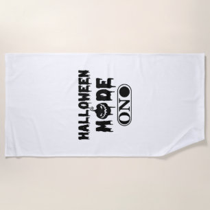 Halloween Mode On - Party Halloween Pumpkin Beach Towel