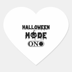 Halloween Mode On - Party Halloween Pumpkin Heart Sticker