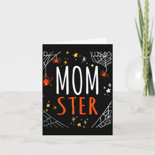 Halloween momster spider web design card