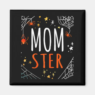 Halloween momster spider web design magnet