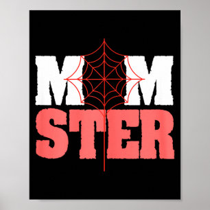 Halloween momster spider web design poster