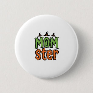 Halloween Momster Vintage Mum Shirt Design_1 6 Cm Round Badge