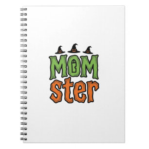 Halloween Momster Vintage Mum Shirt Design_1 Notebook