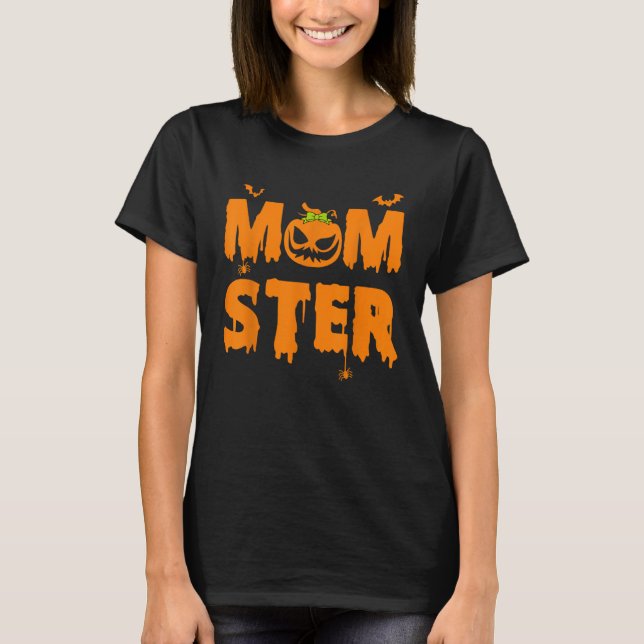 Halloween Momster  Women Halloween Mom Costume Pum T-Shirt (Front)
