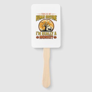 Halloween Monkey Costume Vintage Shirt Design_1 Hand Fan
