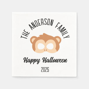 Halloween Monkey Mask Masquerade Costume Napkin