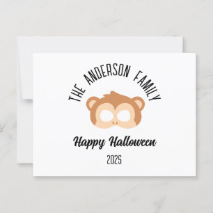 Halloween Monkey Mask Masquerade Costume Postcard