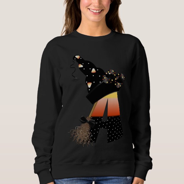 Halloween Monogram Letter A Sweatshirt (Front)