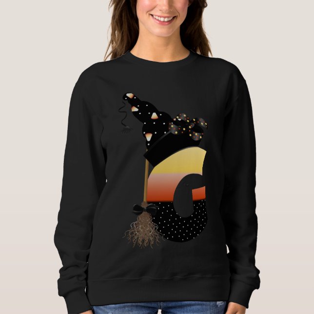 Halloween Monogram Letter G Sweatshirt (Front)