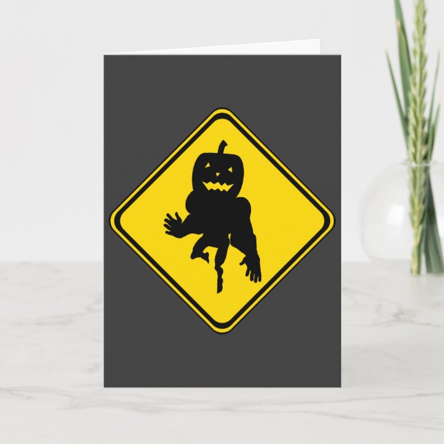 Halloween Monster Ahead Card (Front)
