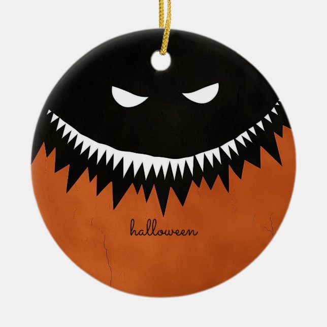 Halloween Monster Ceramic Ornament (Front)