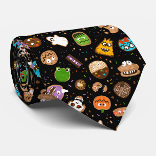 Halloween Monster Cookie Faces fun Signature Tie