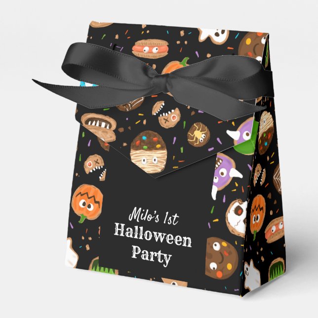 Halloween Monster Cookie fun kids party Favour Box (Front Side)