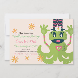 Halloween Monster Costume Party Groovy Invitation