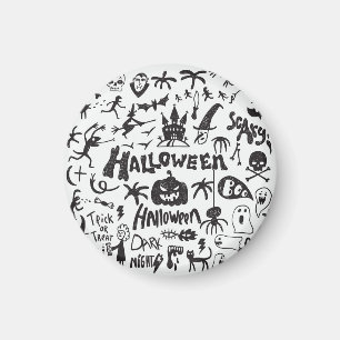 Halloween Monster Doodles Fun Magnet