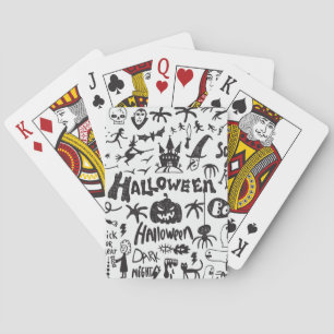 Halloween Monster Doodles Fun Playing Cards