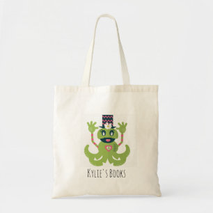 Halloween Monster Girly Cartoon Library Book Tote Bag