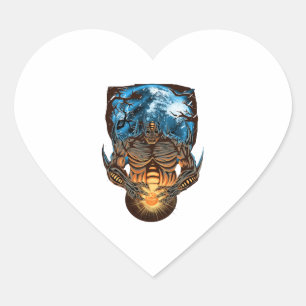 Halloween Monster          Heart Sticker