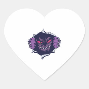 Halloween monster            heart sticker